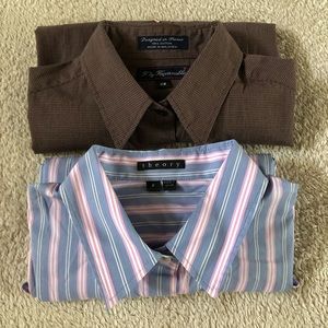 Lot of 2 collared shirts by faconnable and theory